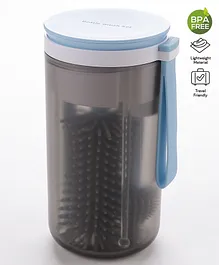Bottle Drying Rack and Nipple Cleaning Brush Kit - Blue 