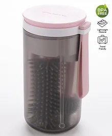 Bottle Drying Rack and Nipple Cleaning Brush Kit - Pink 