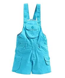 FirstClap Sleeveless Solid Dungaree - Blue
