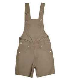 FirstClap Sleeveless Solid Dungaree - Brown