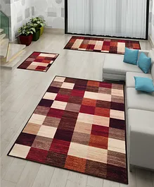 Athom Living CheckMat Premium Anti Slip Printed Doormat Runner & Carpet Set Multicolor