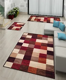 Athom Living Flower Canvas Premium Anti Slip Printed Doormat, Runner & Carpet Set - Multicolour