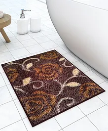 Athom Living Cubic Designed Soft Anti Slip Bath Mat - Brown
