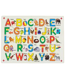 MYFA Wooden Alphabets Knob & Peg Puzzle with Pictures - 26 Pieces