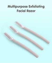 Facial Razor Makeup Tool Pack of 3 Grey -  Length 15.5 cm