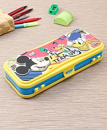 Disney Mickey & Friends Dual Compartment Pencil Box - Yellow & Blue