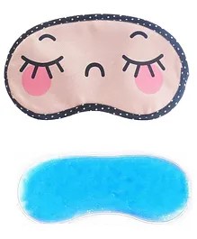 Jenna CloseEye Cartoon Face Sleeping Eye Mask With Cooling Gel - Pink