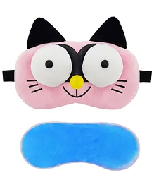 Jenna Cute 3D Cat Sleeping Eye Shade Mask Cover With Cooling Gel - Pink