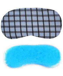 Jenna Check Blue Printed Sleeping Eye Mask With cooling Gel