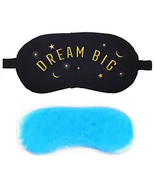 Jenna DreamBig Black Printed Sleeping Eye Mask With cooling Gel