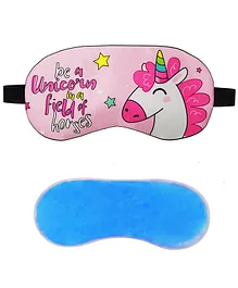 Jenna Unicorn Printed Sleeping Eye Mask With Cooling Gel - Pink