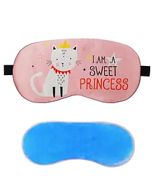 Jenna Princess Pink Printed Sleeping Eye Mask With Cooling Gel - Pink