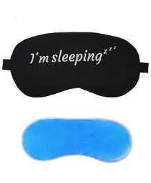 Jenna Sleeping  Printed Sleeping Eye Mask With Cooling Gel - Black