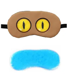 Jenna Round Eye Brown Printed Sleeping Eye Mask With Cooling Gel