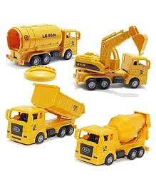 PLUSPOINT Exclusive Collection Friction Powered Construction Vehicles Yellow - 4 Pieces