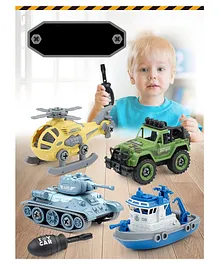 PLUSPOINT Take Apart Military Vehicles Toys Pack Of 4 - Multicolor