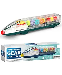 Pluspoint Transparent Toy Train for Toddlers See Through Musical Train Mechanical Toy Train With Visible Colored Moving Gears Brilliant Led Light Effects Plays Charming Music- (Colour may Vary)