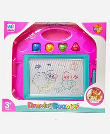PLUSPOINT Magnetic Drawing Doodle Board for Toddlers Medium Size Pink (Design May Vary)