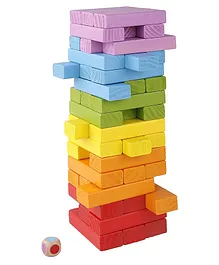 PLUSPOINT Kids Wooden Stacking Building Blocks Multicolor - 49 Pieces