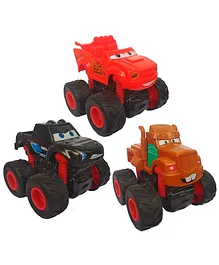 PLUSPOINT McQueen Monster Truck Car Toy Friction Powered Mini Rock Crawler Set Of 3 - Multicolor