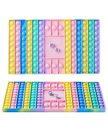 Pluspoint Big Size Pop Game Fidget Toy Silicone Bubble Rainbow Chess Board Push Popping Sound Popper Toys For Parent Child Interactive Jumbo Stress Anxiety Relief Play With Friends Random color Rectangle Pop It Game