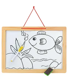 PLUSPOINT Multifunctional Magnetic Wooden Chalkboard Kids Educational Toys Game Whiteboard Blackboard Drawing Toys for Children 2 in1 Writting Slate