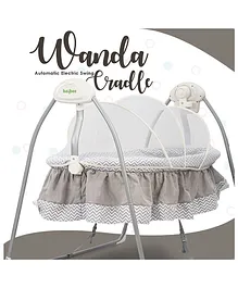Baybee Wanda Automatic Electric Swing Cradle with Mosquito Net Remote & Music - Grey