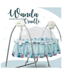 Baybee Wanda Automatic Electric Swing Cradle with Mosquito Net Remote & Music - Blue