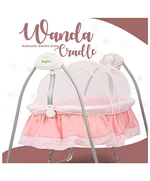 Baybee Wanda Automatic Electric Swing Cradle with Mosquito Net Remote & Music - Pink