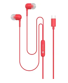 Portronics 1499 Conch 60 In Ear Earphone With Type C Jack - Red