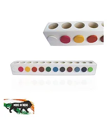 Wooden Pencil Sorting Holder 12 Slots Toy Vegetable Colored Safe - Multicolor