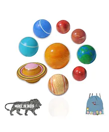 GELTOY Wooden Planets Handmade Solar System Science Toy for Kids Planets Only