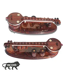 GELTOY Rose Wooden Handcrafted Veena Show Piece Model Home Décor Premium Gifting 12 Inches