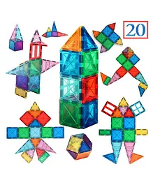 GELTOY Geltiles Magnetic Tiles Try Me 20 Pieces Creative Learning STEM Educational Toy for Kids