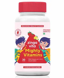 Zingavita Mighty Vitamins Lemon & Strawberry Flavour Gummies - 30 Pieces