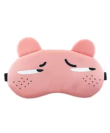 Jenna Dot Pink Cartoon Face Sleeping Eye Mask - Peach