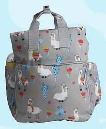 Baby Moo Nature Lover Diaper Bag Alpacas Print - Beige