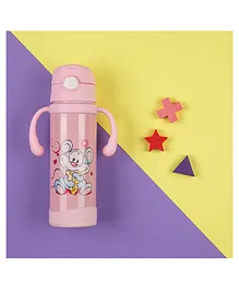Baby Moo Animal Print Water Bottle Pink - 375 ml