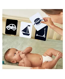 Baby Moo High Contrast Objects & Vehicles Flash Cards Pack of 12 - Black White
