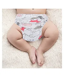 Baby Moo Jungle Reusable Cloth Training Pants Clothing Accessory Diaper Panty Elephant Print - Multicolour