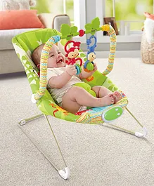 Baby Moo Jungle Friends Soothing Vibrations Bouncer Rocker - Green