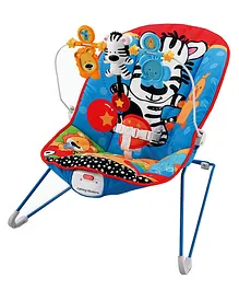 Baby Moo Jungle Friends Soothing Vibrations Bouncer Rocker With Musical Hanging Toys - Blue