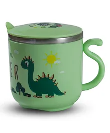 Baby Moo Stainless Steel Water Cup with Lid Dinosaur - Green