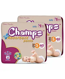 Champs High Absorbent Diaper Pants Small Size Pack of 2 - 120 Pieces