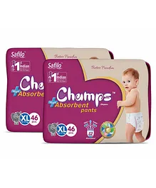 Champs High Absorbent Pant Style Diaper X-Large  Pack of 2 - 92 Pieces