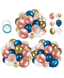 AMFIN Happy Birthday Confetti and Balloons Decor Kit Multicolour - Pack of 68