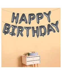 AMFIN Happy Birthday Letter Foil Balloon Birthday Party Supplies, Happy Birthday Balloons For Party Decoration - Silver Chrome