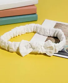 Knotty Ribbons Solid Knotted Bow Headband - White