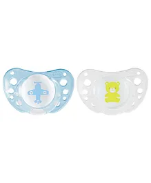 Chicco Silicone Soother Pack of 2 - Blue & White 
