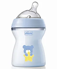 Chicco Natural Feeling Feeding Bottle with Medium Flow Nipple -Blue 250 ml